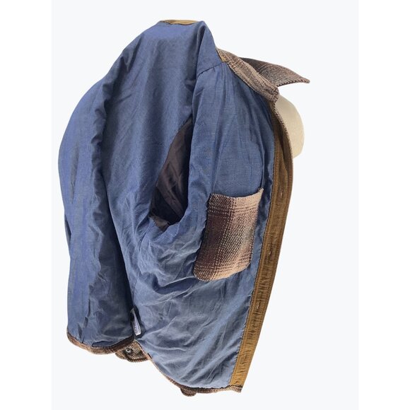 JACHS New York Men Medium Poly/Wool Blend Lined Shirt Jacket Brown Heavy Size XL - Picture 6 of 8